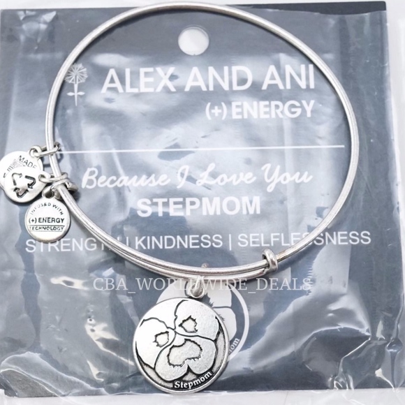 Alex and Ani Because I Love You Stepmom Charm Bangle - Picture 1 of 1